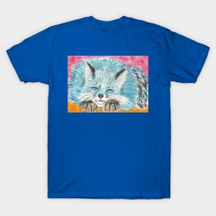 Sleepy blue fox  art T-Shirt